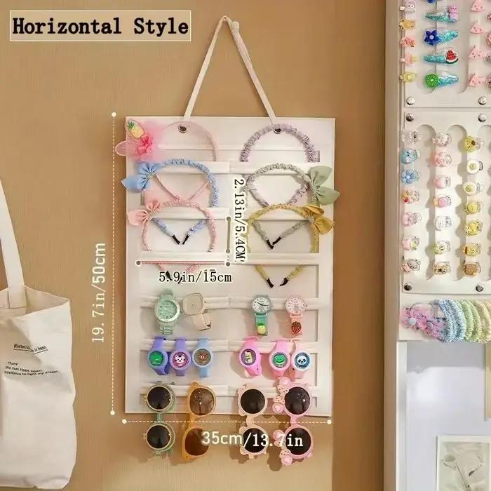 Organisateur mural suspendu pour accessoires capillaires : rangement pour nœuds, pinces, élastiques