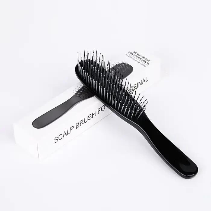 Peigne démêlant électroplaqué pour massage du cuir chevelu, brosse démêlante à double usage sec/humi