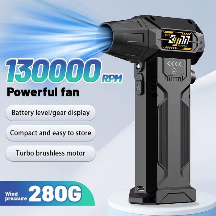 Ventilateur turbo portatif, sèche-cheveux électrique sans fil, moteur sans balais haute vitesse, lon
