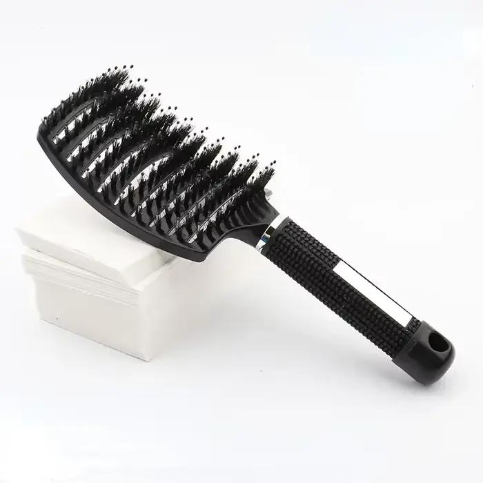 Brosse à cheveux en poils et Nylon pour femmes, brosse à cheveux démêlante humide et bouclée, peigne