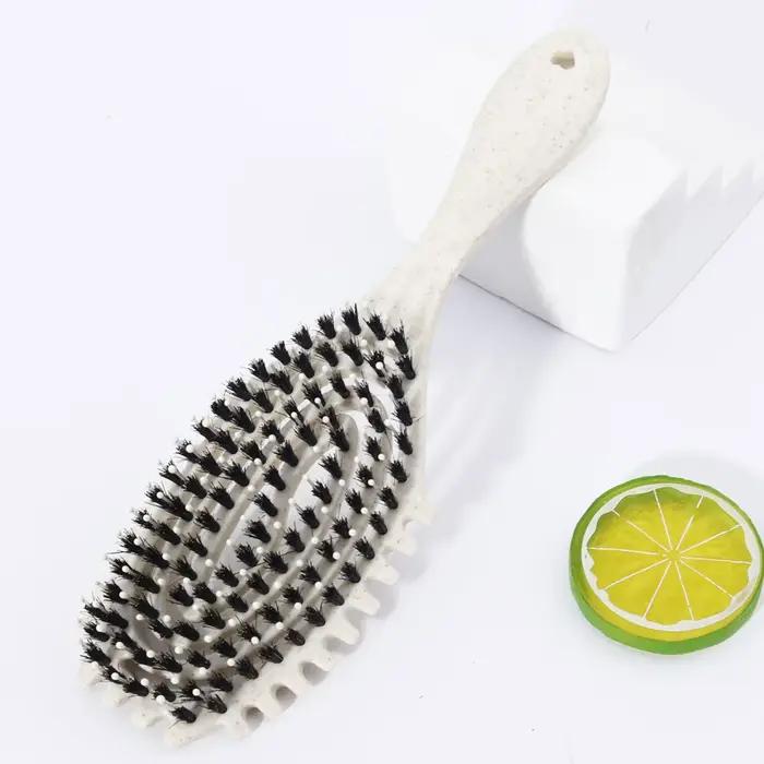 Peigne en forme d'arc creux en poils, adapté à un usage sec et humide, brosse de coiffure antistatiq