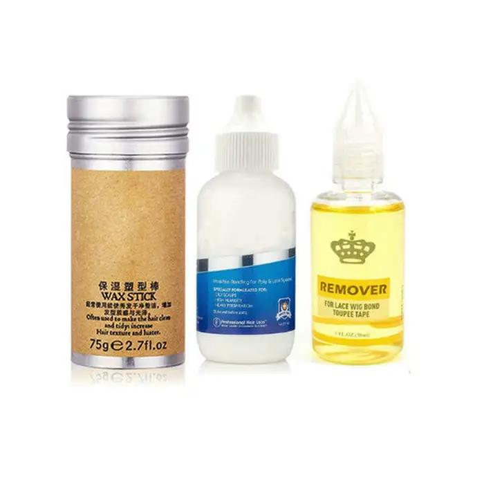 Kit de colle et de dissolvant de dentelle imperméable pour perruques, colle adhésive Super tenue pou