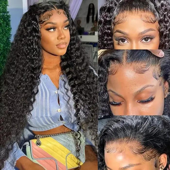 Perruques Lace Front HD 13x6 de 40-44 pouces en cheveux humains pour femmes, densité 200%, perruque