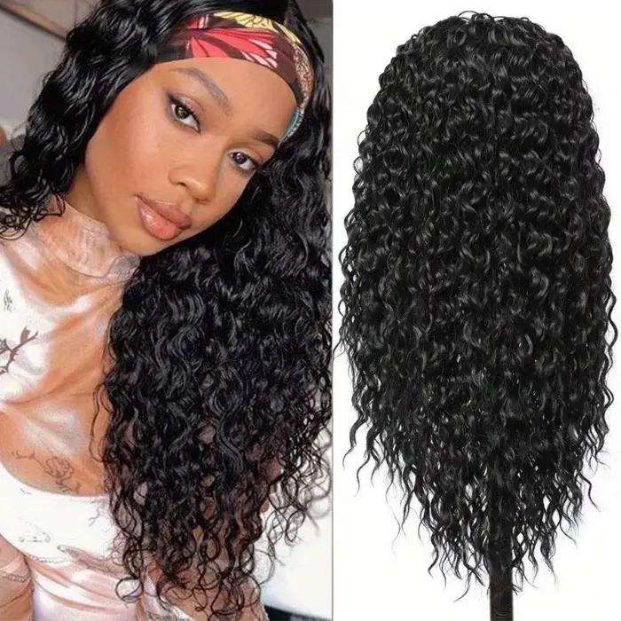 Cheveux humains 200% densité bandeau perruque perruques de cheveux humains porter et aller sans coll