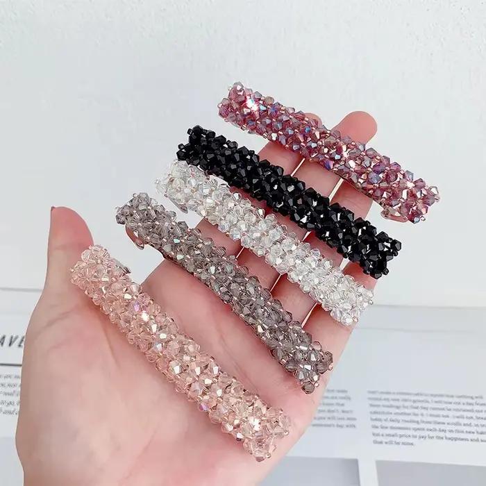 Pinces à cheveux de printemps en cristal, épingles, perles faites à la main, Barrettes pour femmes e
