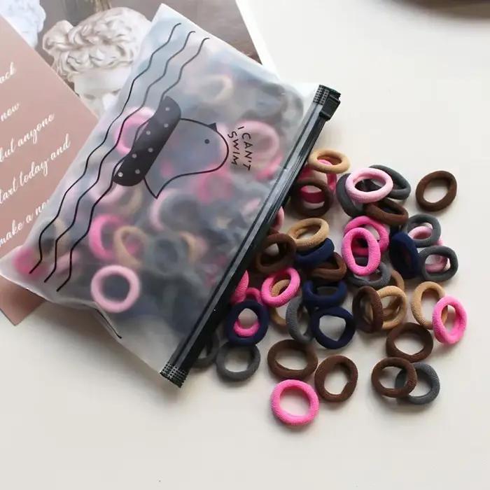 100 pièces 2CM enfants bandes de cheveux élastiques filles gomme Scrunchie élastique pour enfants Ny