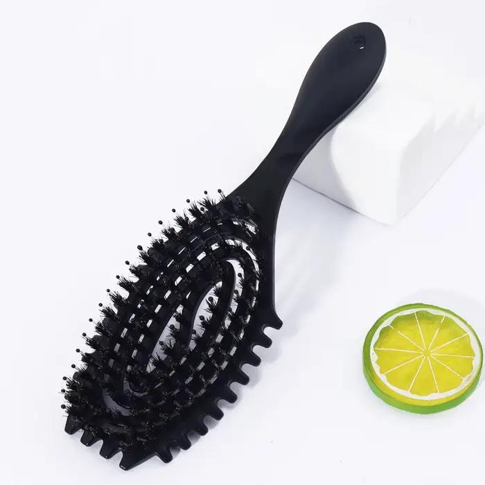 Peigne en forme d'arc creux en poils, adapté à un usage sec et humide, brosse de coiffure antistatiq