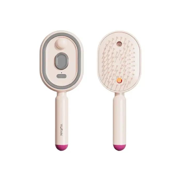 Brosse à vapeur électrique avec pulvérisation d'eau, brosse à cheveux électrique humide, charge USB-