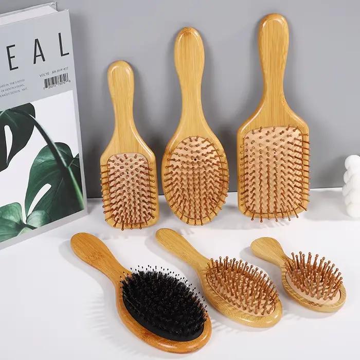 Nouveau Sdottor brosse à cheveux en bois de bambou peigne de Massage à Air peignes antistatiques pou
