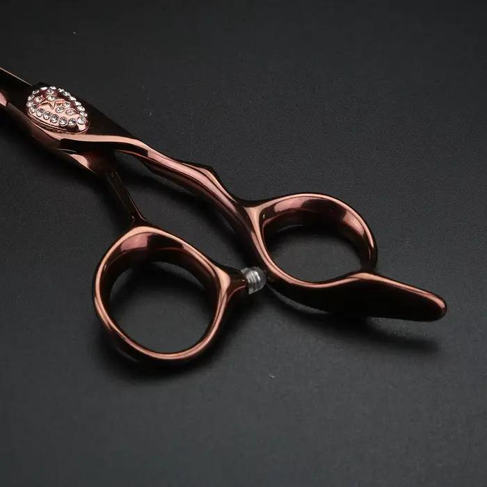 XUANFENG – ciseaux de coiffeur Champagne 6 pouces, galerie de cheveux, outils de coiffure, ciseaux d