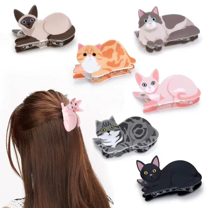 1/2/3/5 pièces chat épingle à cheveux dame mignon petite épingle à cheveux cheveux courts longs épin