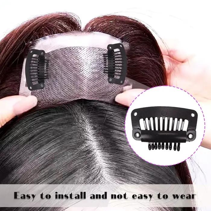 Clips de perruque en plastique noir 32Mm, Clip à pression utilisé pour l'extension de cheveux, posti