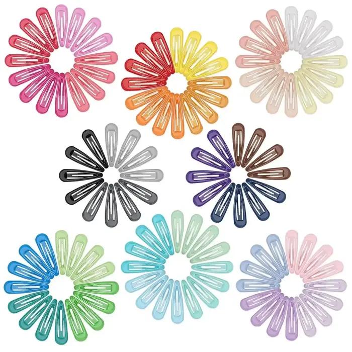 50 pièces pinces à cheveux couleur bonbon brillant 2 pouces sans glissement épingles à cheveux en mé