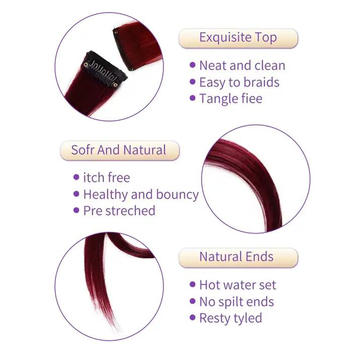 5 pièces/ensemble cheveux longs raides dans les Extensions pince synthétique dans les Extensions de