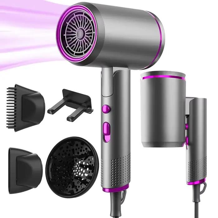 Nouveau sèche-cheveux pliable 2400W haute puissance, silencieux, avec distribution d'air froid et ch