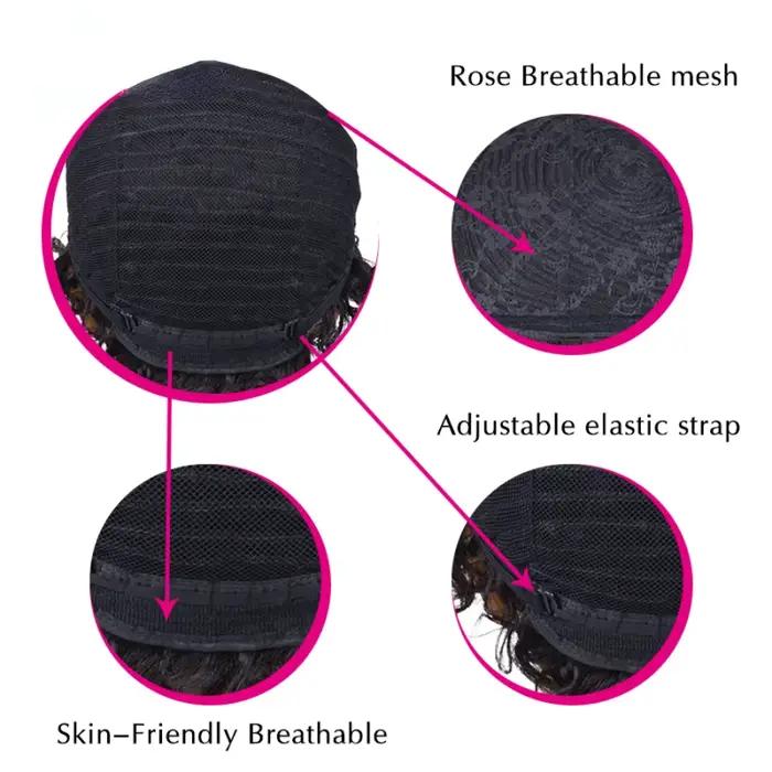 Perruque Afro crépue bouclée vague 150% densité 6 pouces coupe lutin Afro crépus bouclés perruque de