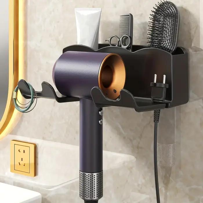 Support pour sèche-cheveux, organisateur mural sans perçage pour salle de bain, range les tubes d'ai