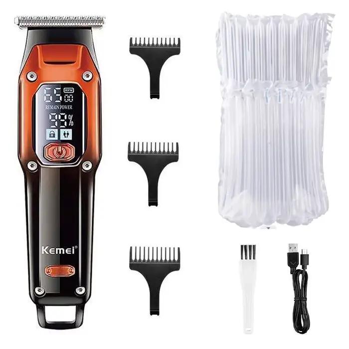 Tondeuse à cheveux professionnelle Kemei, tondeuse à barbe électrique rechargeable au lithium pour h