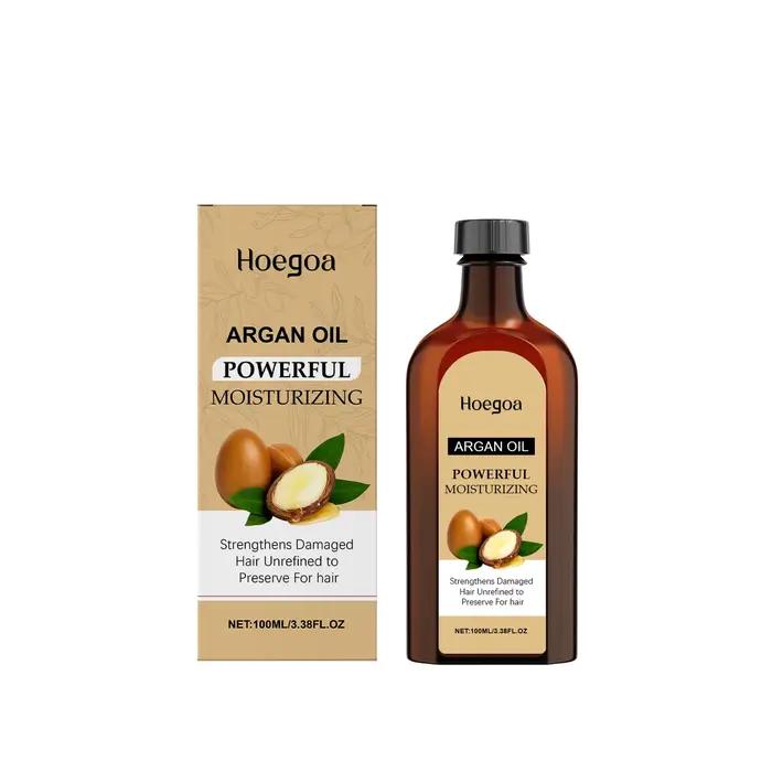 Huile de soin capillaire à l'argan marocain pour cheveux secs et endommagés, favorise la régénératio