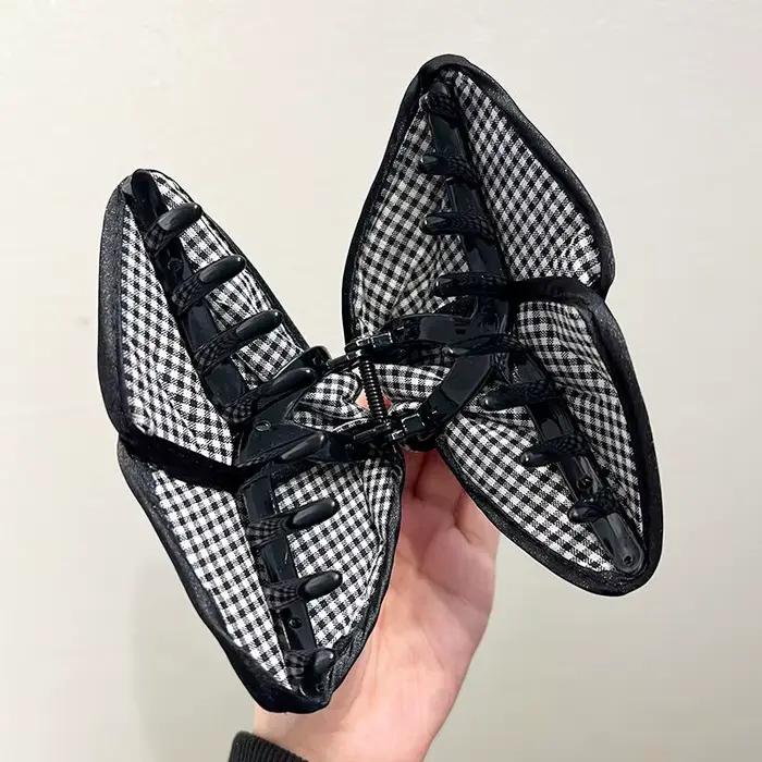 Élégant grand strass arc griffe de cheveux crabe perles épingles à cheveux femmes filles doux cheveu