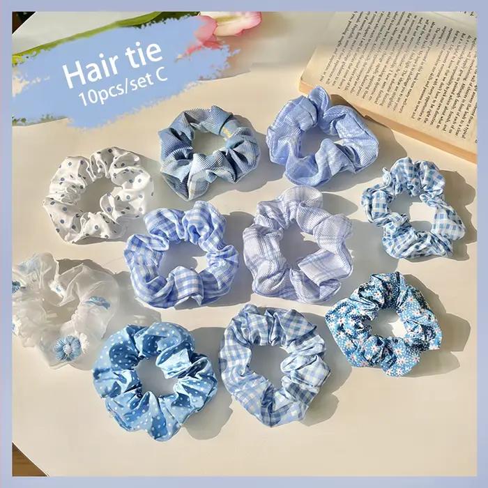 Anneau de cheveux pour gros intestin, 10 pièces/ensemble, élastique pour cheveux haut de gamme pour