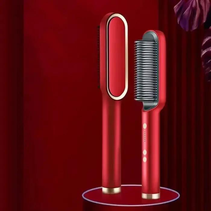 Brosse à lisser électrique PTC pour femme, sèche-cheveux en une étape, fer plat en céramique, peigne