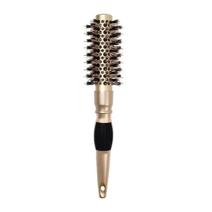 Brosse volumisante à poils de sanglier avec corps en aluminium conducteur de chaleur pour séchage, b