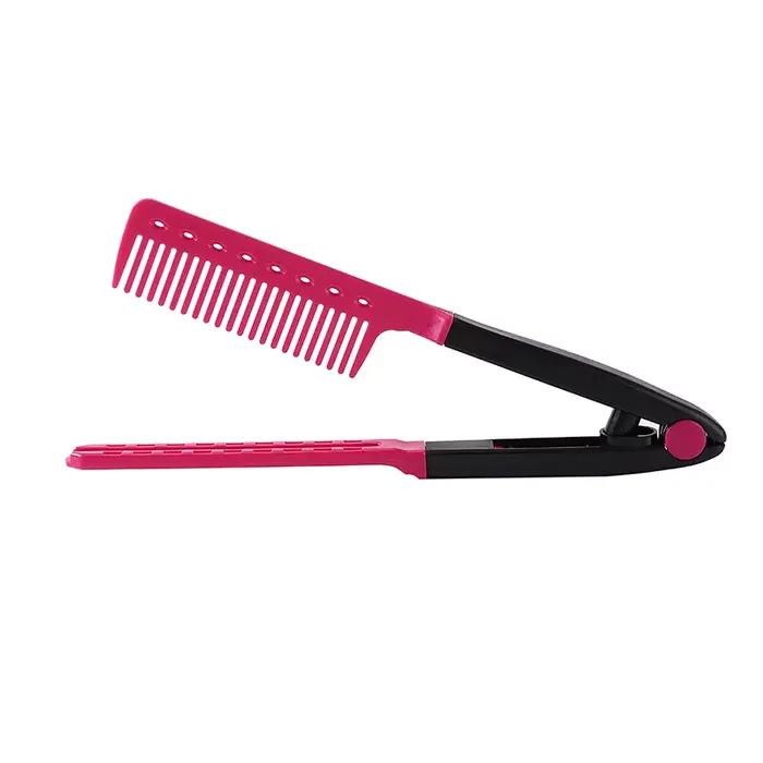 Peigne plat droit pour Salon de coiffure, brosse à cheveux, lisseur de beauté, en forme de V, vente