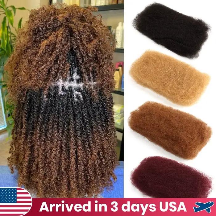 22 pouces brun blond QVR Afro crépus cheveux en vrac sans attachement Afro bouclés en vrac cheveux h