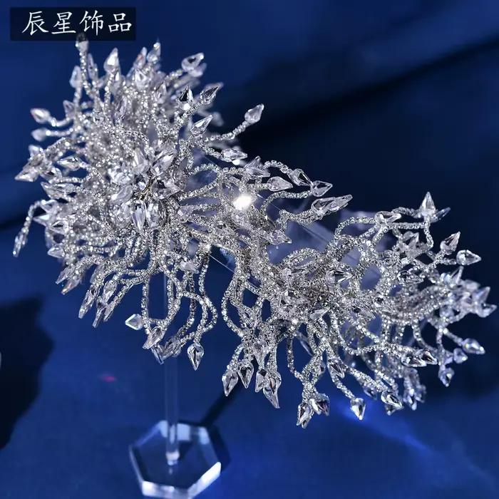 Accessoires de cheveux de mariée créatifs faits à la main en diamant, coiffe élégante, bandeau de ma