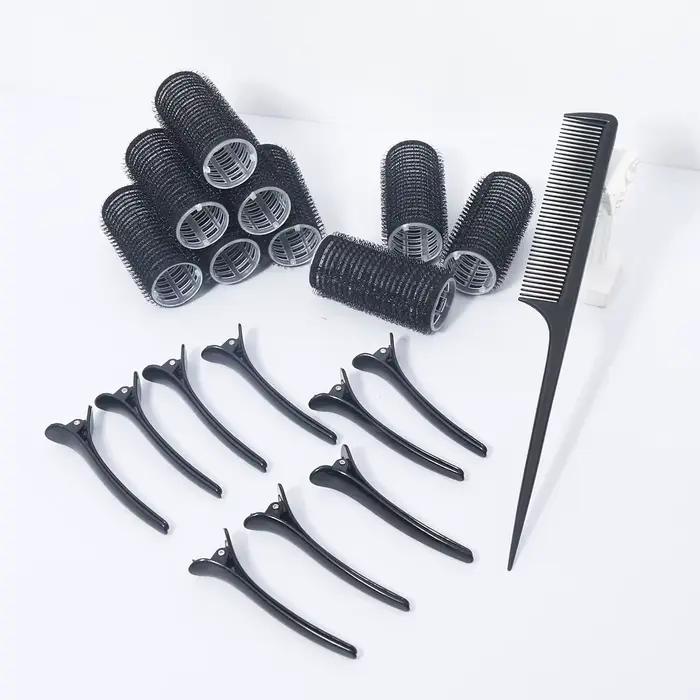 Kit d'accessoires pour cheveux, 19 pièces, bigoudi sans chaleur, pince à bec de canard, peigne à den