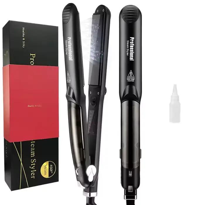 Lisseur à vapeur professionnel en céramique 450 ℉ Outils de soin des cheveux à chaleur rapide pour