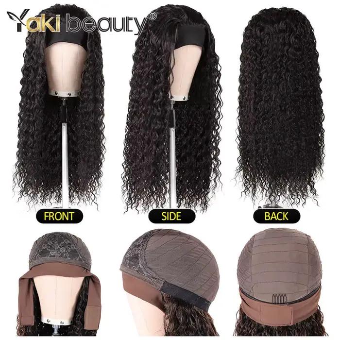Perruques synthétiques longues et crépues bouclées, 28 pouces, bandeau de glace pour femmes noires,