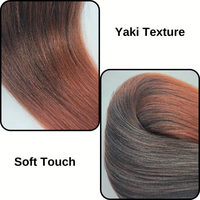 6 tresses Boho 24" | Marron ombré | Synthétique pré-étiré | Longues ondulées, brillantes | V