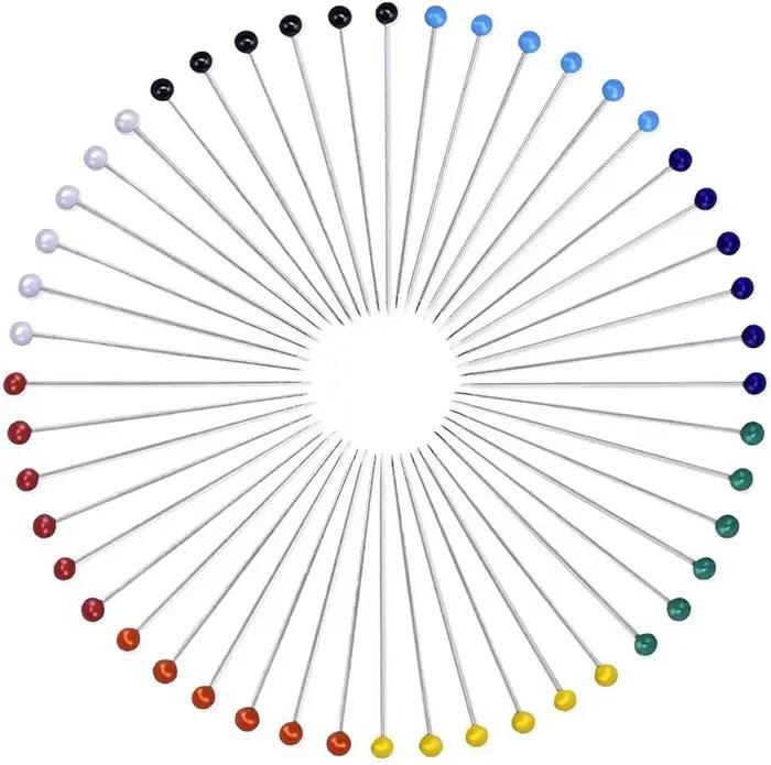 Épingles à tête de perle pour marquage de perruque 50 pièces/boîte aiguilles à tête de perle ronde b