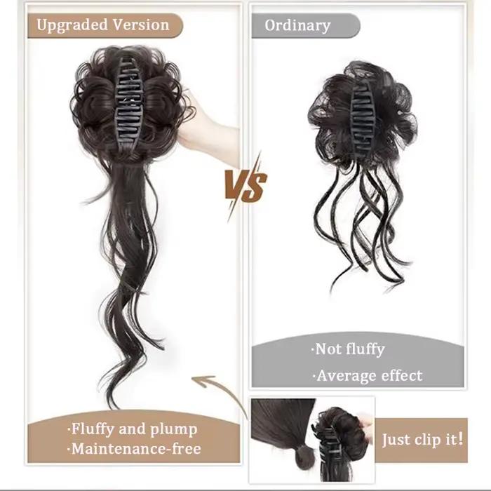 Perruque synthétique extra-longue style chignon barbe de dragon, rétro coréen, élégante et décontrac