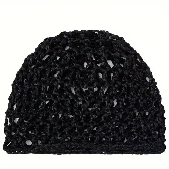 Bonnet de couchage pour usage quotidien, filet à cheveux en maille noire au Crochet, bonnet de soins