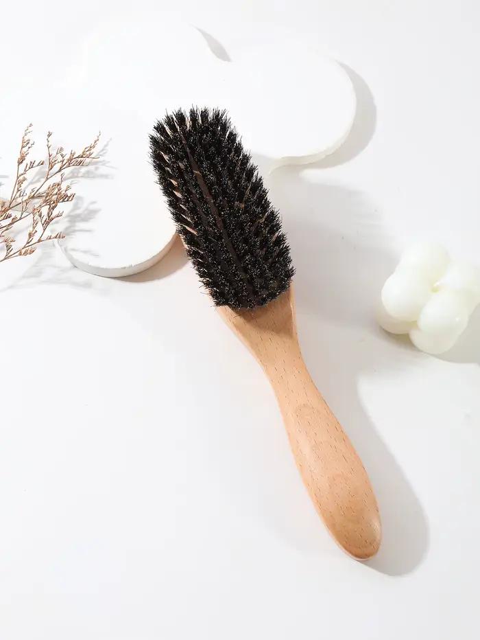 Brosse à cheveux en bois, brosse en laine de bois ultra douce et brosse à cheveux en poils, outils d