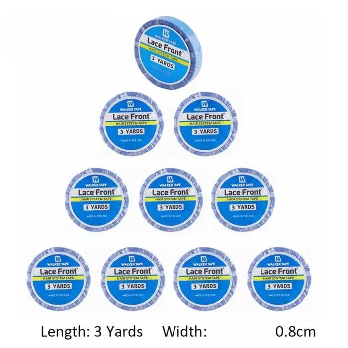 1/2/3 rouleau 0.8 CM * 3 Yards Super cheveux ruban bleu ruban adhésif Double face pour Extension de