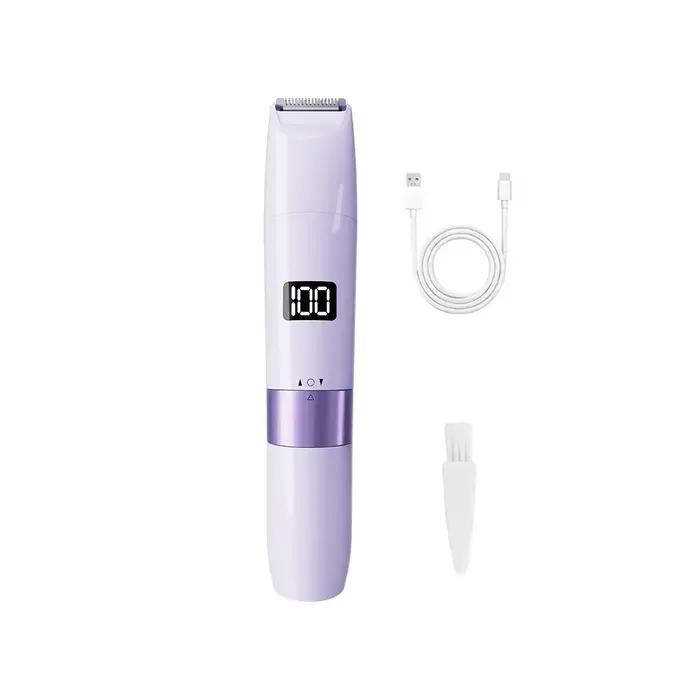 Rasoir électrique portable pour femme, mini épilateur rechargeable, tondeuse bikini indolore à doubl