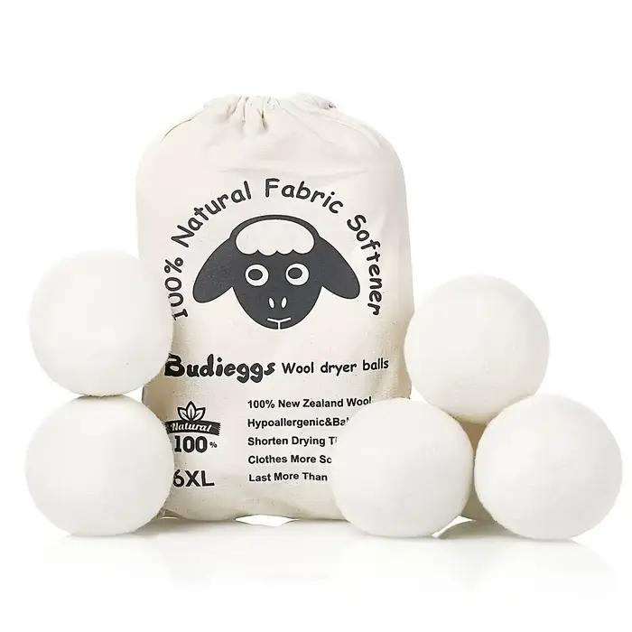 Boules de séchage de laine-nouvelle-zélande, paquet de 6 boules de laine doucisseur de tissu naturel