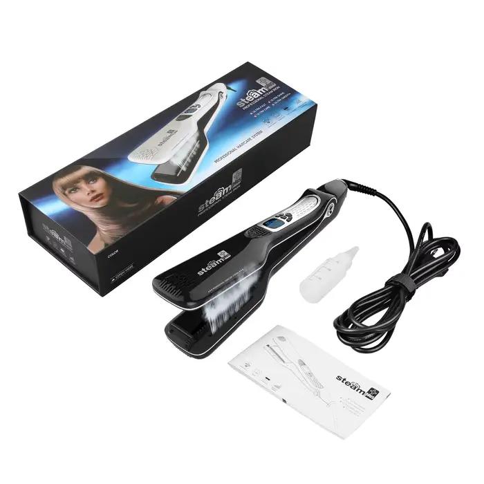 Lisseur électrique à vapeur professionnel en céramique, large fer plat pour friser les cheveux, plaq