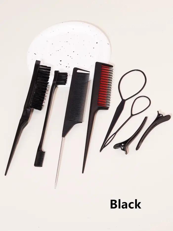 Ensemble de peignes de coiffure 8 pièces avec peigne à triple déchirure, peigne à queue de souris, b