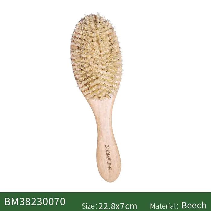 Brosse à cheveux en poils de sanglier doux, peigne en bois pour femmes, pour cheveux longs et bouclé