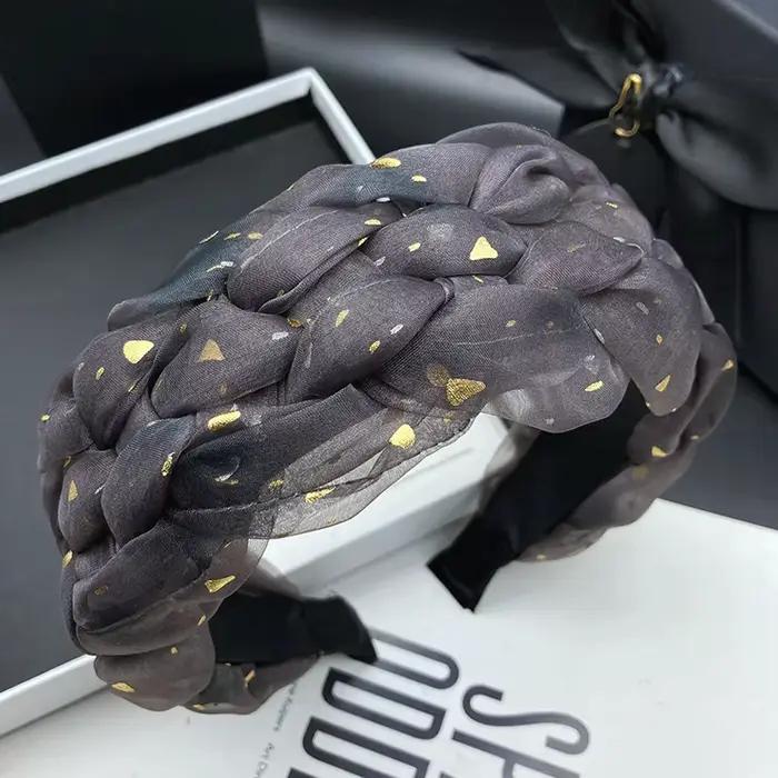 Serre-tête vintage tressé style torsades pour femmes, pour coiffures volumineuses, style urbain, à b