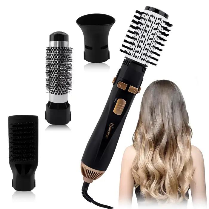 Hatteker EU 4 têtes brosse à Air chaud sèche-cheveux vent fort électrique lisseur bigoudi rouleau pe