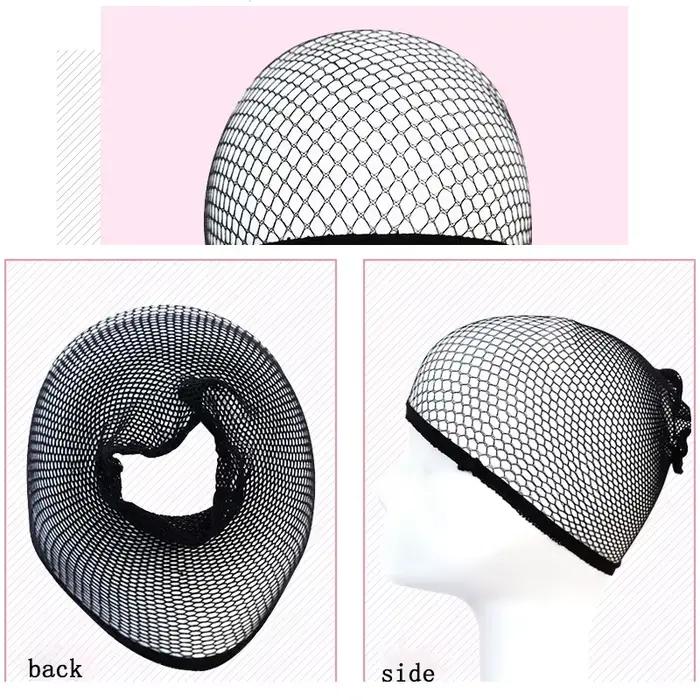Filet à cheveux en Nylon noir pour femmes, matériaux pour la fabrication de perruques, élastiques ex
