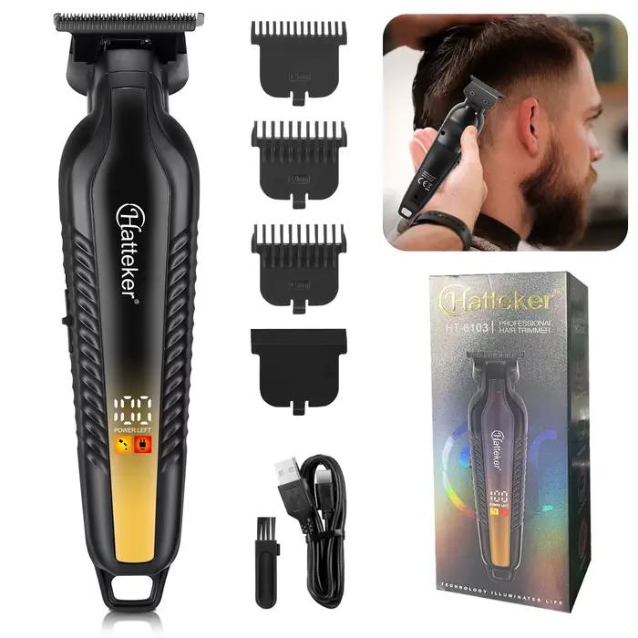 Tondeuse à cheveux professionnelle Hatteker Gradient avec écran LCD numérique, rechargeable, pour la