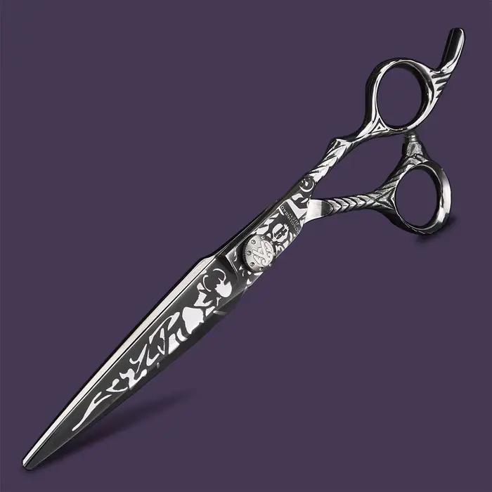 Ciseaux de tatouage de cheveux de 7 pouces, ciseaux de coupe japonais 440C, ciseaux professionnels d