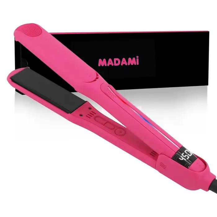Fer plat infrarouge 450 ° F/230 ℃ Lisseur de cheveux professionnel 2 en 1, bigoudi, plaque revêtue